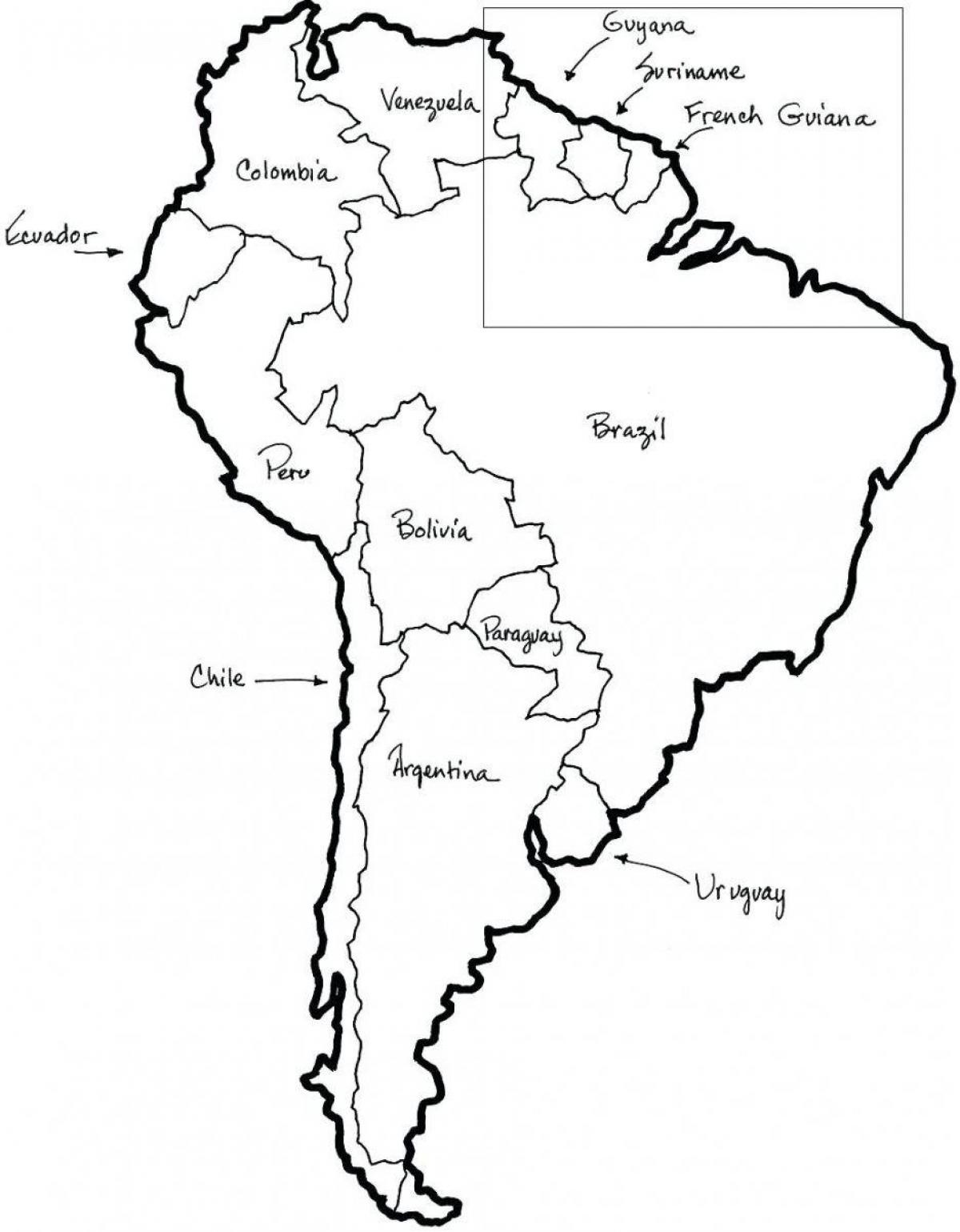 Žemėlapis Čilė outlin