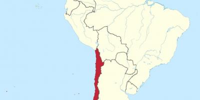 Čilė, pietų amerikos žemėlapyje