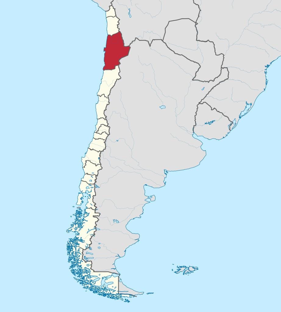 Žemėlapis Čilė, antofagasta