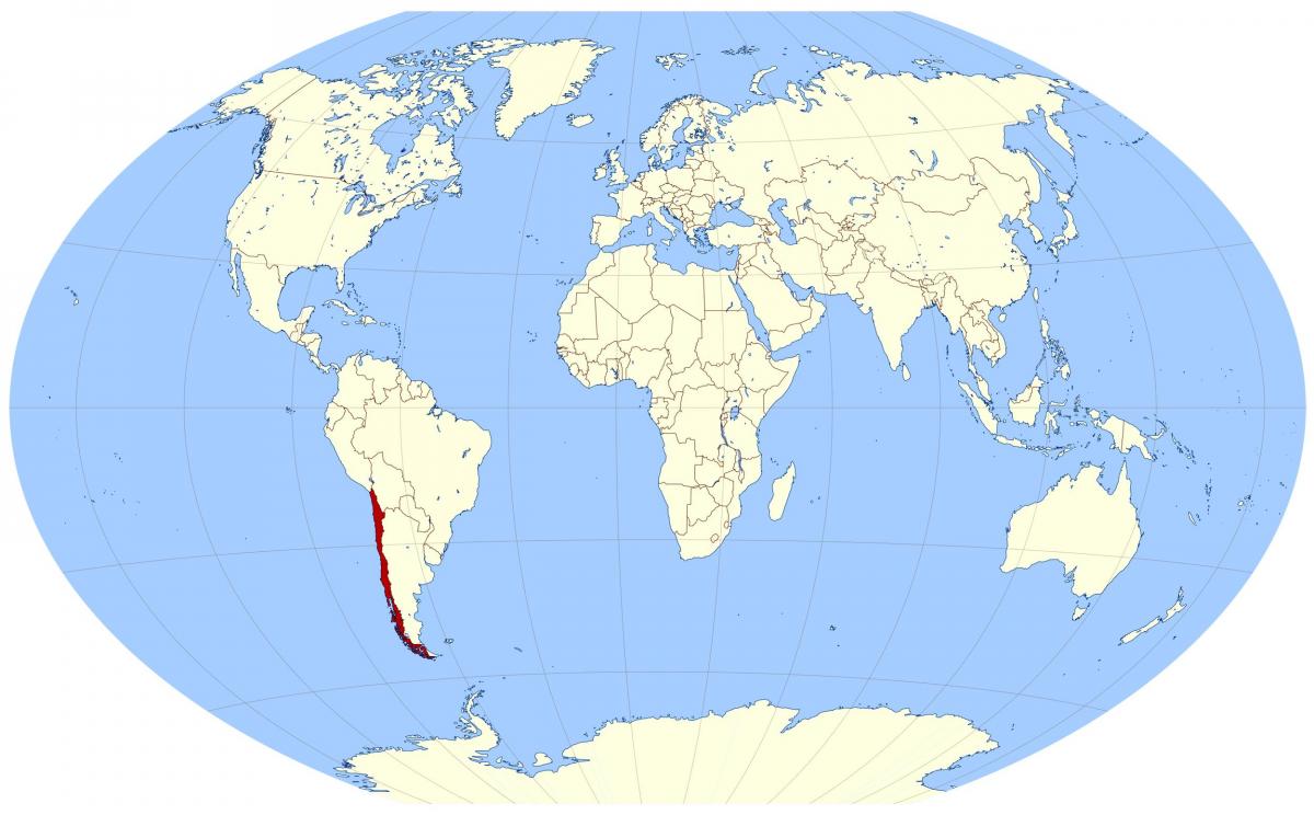 pasaulio žemėlapis, kuriame Čilė