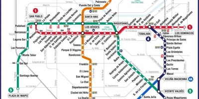 Žemėlapis metro Čilė