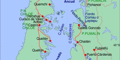 Žemėlapis chiloe Čilė